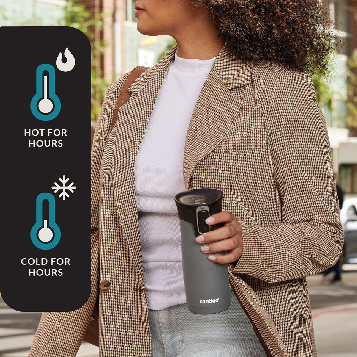 Leak-Proof Spill-Proof Insulated Stainless Steel Travel Mug, 16oz., 2 Pack L68957